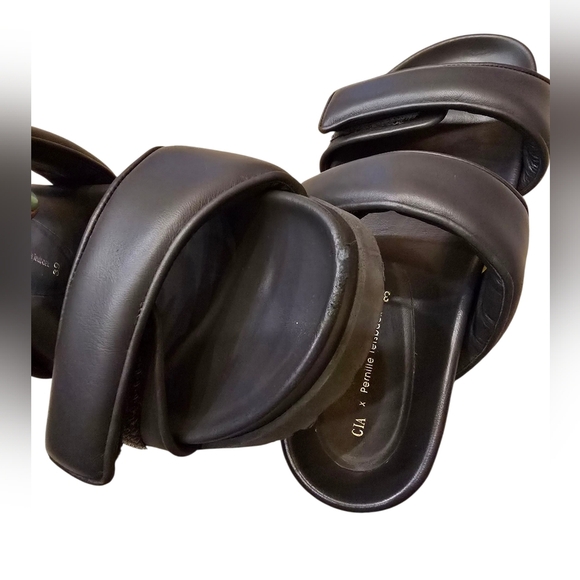 GIA X Pernille Teisbaek Leather Sandals Black Size 39 - Picture 9 of 9